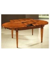 MOBILI 2G - TAVOLO OVALE IN LEGNO ALLUNGABILE L.160 P.100 H.78 vista frontale