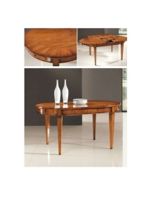 MOBILI 2G - TAVOLO OVALE IN LEGNO ALLUNGABILE L.160 P.100 H.78 vista frontale