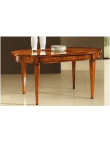 MOBILI 2G - TAVOLO OVALE IN LEGNO ALLUNGABILE L.160 P.100 H.78 vista frontale