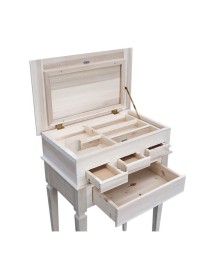 Porta gioie classico legno 4 cassetti tinta noce 58x36x90 (969)