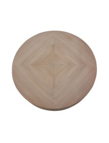 MOBILI 2G - TAVOLINO ROTONDO CLASSICO IN LEGNO INTARSIATO GREZZO D.45 H.70 (3120) VISTA FRONTALE