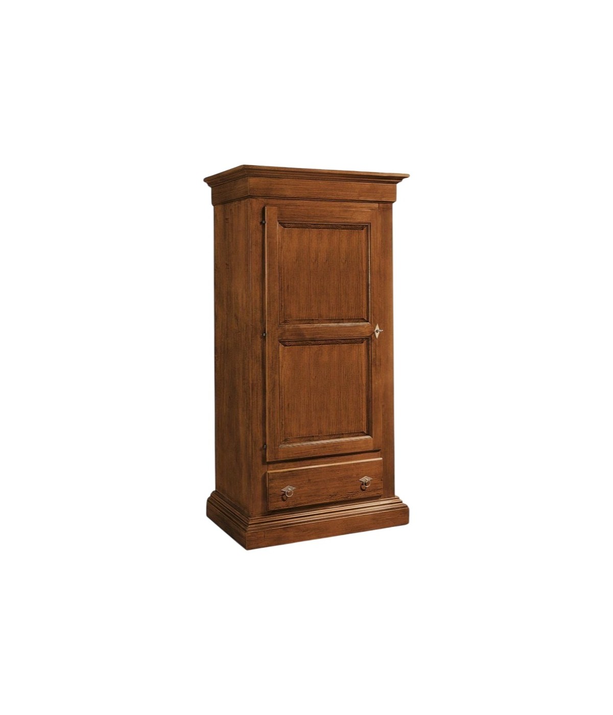 MOBILI 2G - ARMADIO CLASSICO 1 ANTA IN LEGNO MASSELLO TINTA NOCE 96X56X197 (1706)