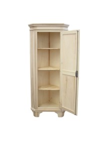 MOBILI 2G - MOBILE ANGOLARE IN LEGNO ARTE POVERA 1 PORTA TINTA NOCE L.58 X 58 H.198 (808) vista frontale