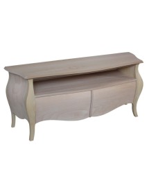 Mobile Porta Tv Bombato Legno Shabby Bianco 141x45x62