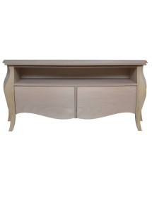 Mobile Porta Tv Bombato Legno Shabby Bianco 141x45x62