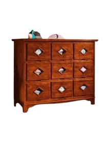 MOBILI 2G - CASSETTONE IN LEGNO MASSELLO 9 CASSETTI MISURA L.147 P.55 H.119 (981)
