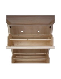 SCARPIERA 4 ANTE IN LEGNO MASSELLO TINTA NOCE L.80 x P.30 H.170 (1220)