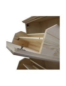 SCARPIERA 4 ANTE IN LEGNO MASSELLO TINTA NOCE L.80 x P.30 H.170 (1220)