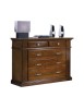 MOBILI 2G - CASSETTIERA CLASSICA IN LEGNO  5 CASSETTI TINTA NOCE L.128 x P.54 H.100 (2163) vista frontale