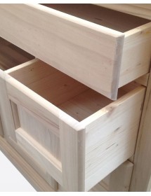 MOBILI 2G - MADIA CREDENZA IN LEGNO 2 PORTE 9 CASSETTI GREZZO L.160 P.45 H.95 (984)