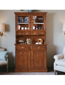 MOBILI 2G - Cristalliera in legno massello 4 porte 6 cassetti  arte povera l.120 p.51 h.211 (850+851) VISTA FRONTALE