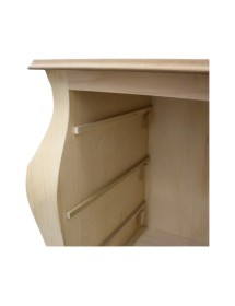 MOBILI 2G - CASSETTIERA CLASSICA BOMBATA IN LEGNO 6 CASSETTI GREZZO L.162 P.58 H.85 (3246) vista frontale