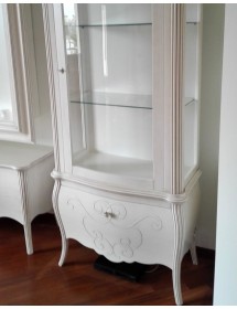 VETRINA IN LEGNO 1 CASSETTO 1 PORTA GREZZO L.88 P.46 H.205 (5006)