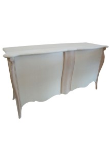 Madia Credenza in legno 2 porte sagomata intagliata arte povera l.1...