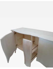 Madia Credenza in legno 2 porte sagomata intagliata arte povera l.1...