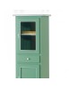 MOBILI 2G - VETRINETTA 2 PORTE 1 CASSETTO LACCATO VERDE CON PROFILI BIANCHI MISURE L.54 P.45 H.150 (738)