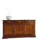 MOBILI 2G - MADIA CREDENZA 3 PORTE 3 IN LEGNO TINTA NOCE L.180 x P.48 H.100 (3074) VISTA FRONTALE