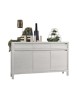 MOBILI 2G - MADIA CREDENZA 3 ANTE 3 SHABBY BIANCO IN LEGNO MASSELLO DI ABETE 150X50X95 (3321)