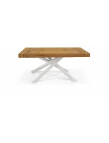 MOBILI 2G - MOBILI 2G - TAVOLO CON 2 ALLUNGHE, FINITURA ROVERE NODATO (1617) vista frontale