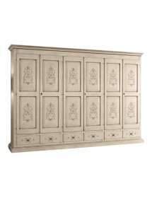 Armadio classico 6 porte 6 cassetti legno grezzo  300X61X240 (685)
