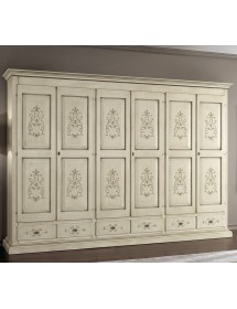 Armadio classico 6 porte 6 cassetti legno grezzo  300X61X240 (685)