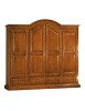 MOBILI 2G -  Armadio arte povera 4 porte 4 cassetti legno tinta noce  234X60X230 (472) vista frontale