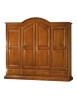 MOBILI 2G -  Armadio arte povera 4 porte 4 cassetti legno tinta noce  234X60X230 (472) vista frontale