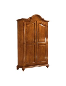 MOBILI 2G - ARMADIO ARTE POVERA 2 PORTE IN LEGNO TINTA NOCE 112X46X204 (475) vista frontale