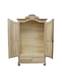 ARMADIO ARTE POVERA 2 PORTE IN LEGNO TINTA NOCE 122X60X204 (1204)