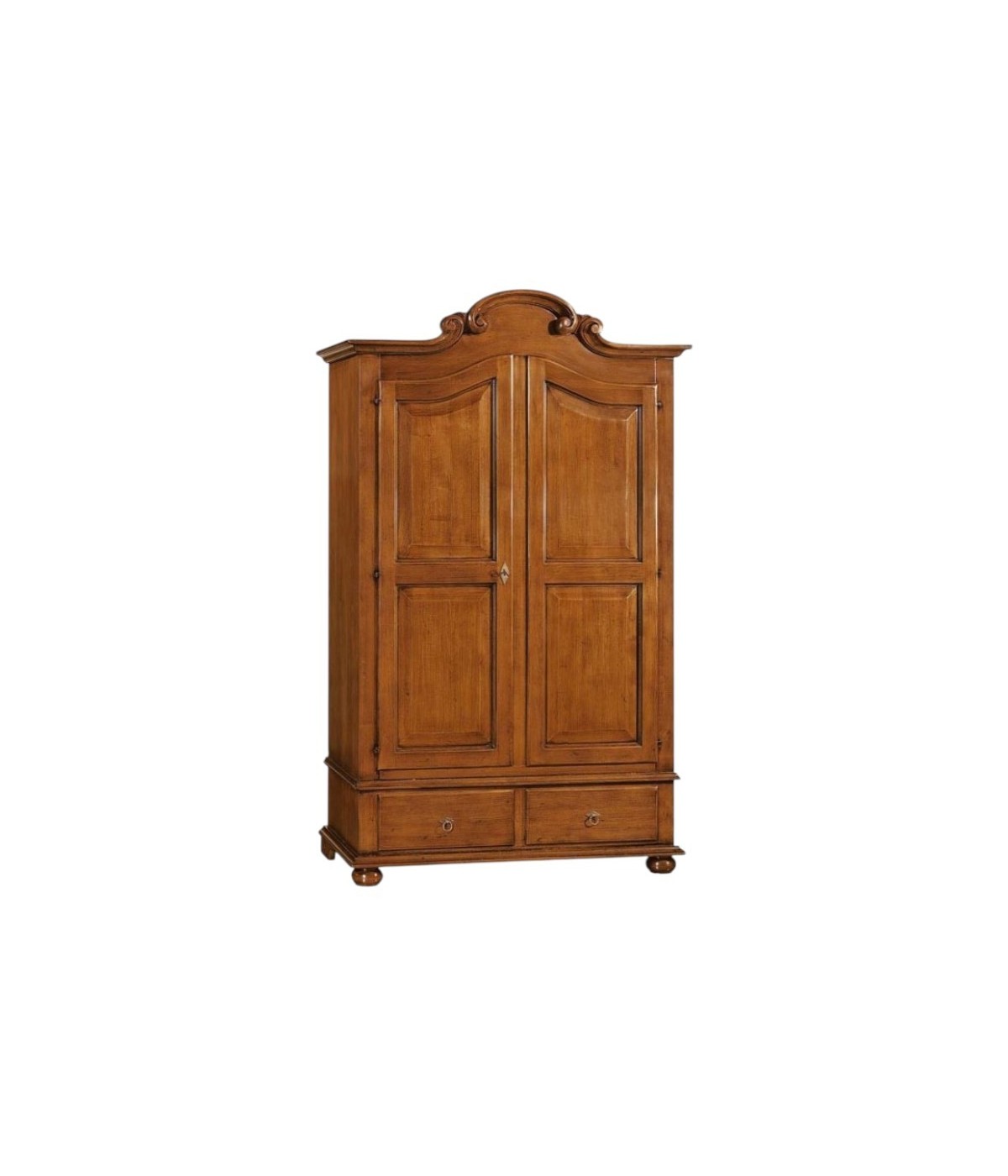 MOBILI 2G - ARMADIO ARTE POVERA 2 PORTE IN LEGNO TINTA NOCE 122X60X204 (1204) VISTA FRONTALE