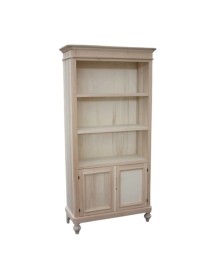MOBILI 2G - Libreria Classica 2 Porte 2 ripiani Legno Grezzo 100X40X194 (1519)