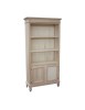 MOBILI 2G - Libreria Classica 2 Porte 2 ripiani Legno Grezzo 100X40X194 (1519)