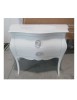 MOBILI 2G - Mobile bagno 2 cassetti bombato legno shabby bianco 108x55x82 (1370) vista frontale