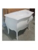 MOBILI 2G - Mobile bagno 2 cassetti bombato legno shabby bianco 108x55x82 (1370) vista frontale