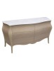 MOBILI 2G - Mobile bagno 6 cassetti bombato con lavello legno grezzo 162x58x83 vista frontale