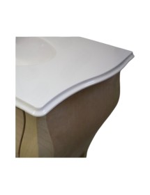 MOBILI 2G - Mobile bagno 6 cassetti bombato con lavello legno grezzo 162x58x83 vista frontale