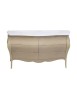 MOBILI 2G - Mobile bagno 6 cassetti bombato con lavello legno grezzo 162x58x83 vista frontale