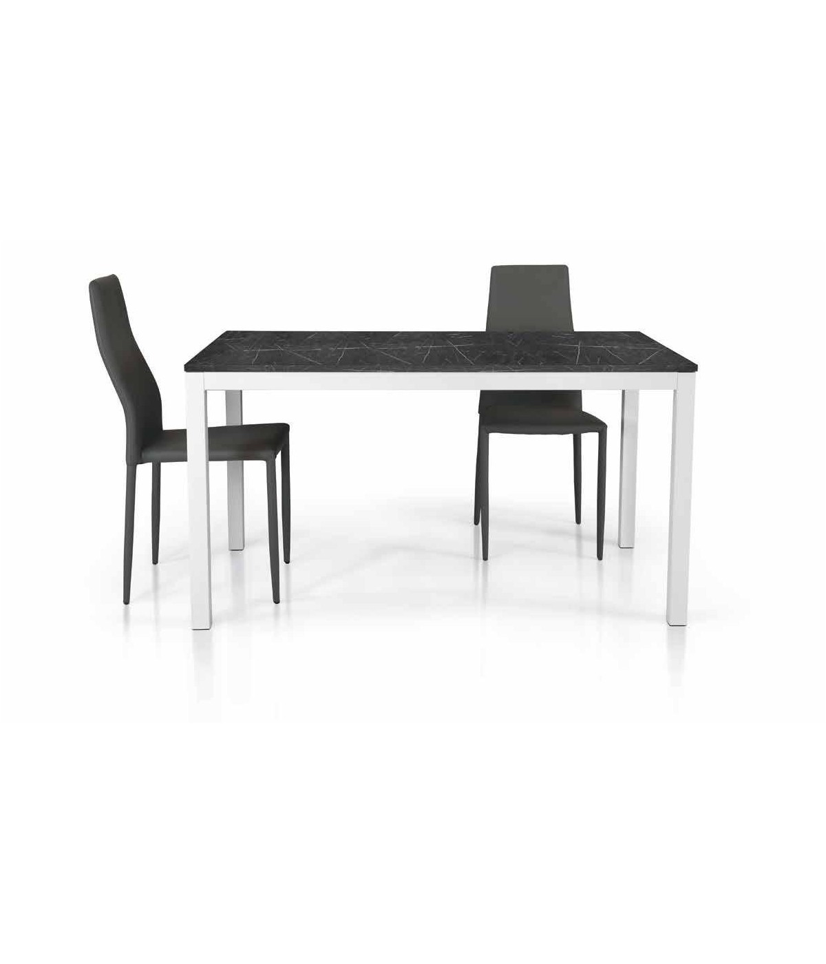 MOBILI 2G - TAVOLO ALLUNGABILE PIANO NOBILITATO FINITURA MARMO L.160 P.90 H.75