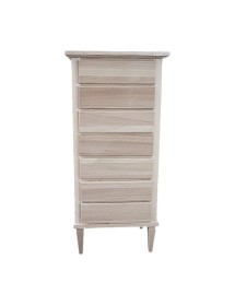 MOBILI 2G -  Cassettiera classica 7 cassetti legno grezzo 49x37x106 (1113)