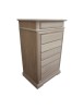 MOBILI 2G - Cassettiera classica 7 cassetti legno grezzo 71x53x117 vista frontale