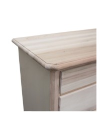 MOBILI 2G -  Cassettiera classica 5 cassetti legno grezzo 116x51x101 (452) vista frontale