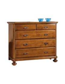 MOBILI 2G -  Cassettiera classica 5 cassetti legno tinta noce 116x51x101 (452)