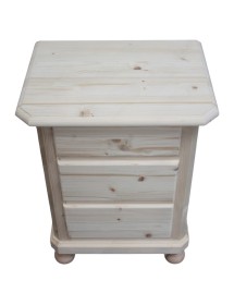  Comodino 3 cassetti legno shabby bianco spazzolato 50x38x66 (2215)