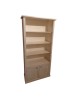 MOBILI 2G - Libreria 2 porte 3 ripiani legno shabby bianco anticato 90X41X186 (1386) vista frontale