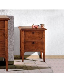 MOBILI 2G - Comodino classico 2 cassetti legno tinta noce 51x37x65 (810) vista frontale