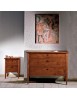 MOBILI 2G - Comodino classico 2 cassetti legno tinta noce 51x37x65 (810) vista frontale