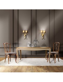 MOBILI 2G - Tavolo allungabile in legno shabby bicolore 180x100 a 220x100 VISTA FRONTALE