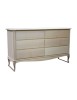 MOBILI 2G - CASSETTIERA CLASSICA 6 CASSETTI LEGNO GREZZO 141X47X90 vista frontale