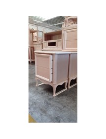 MOBILI 2G - COMODINO CLASSICO 2 CASSETTI LEGNO GREZZO 61X41X71 vista frontale