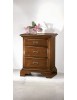MOBILI 2G - Comodino 3 cassetti arte povera legno tinta noce 50x38x65 (467) vista frontale